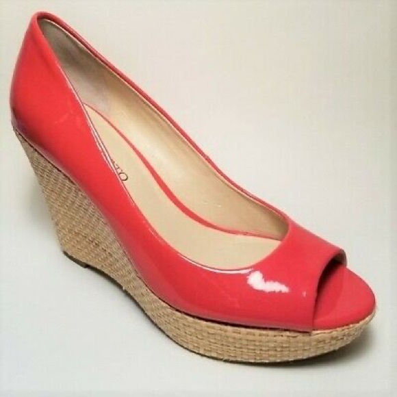 franco sarto red wedges